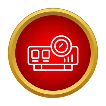 Multimedia projector technology icon for cinema presentation Stock Illustration