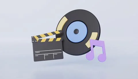 Multimedia record with music note, mic record for music singing Stock Illustration
