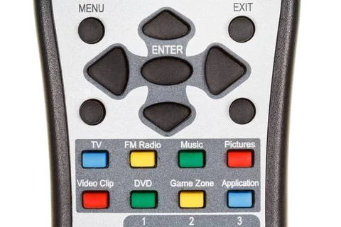 Multimedia remote control multimedia remote control isolated on white back... Stock Photos