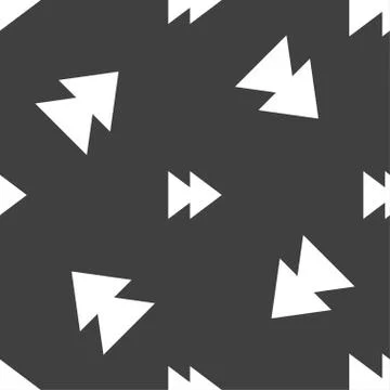 Multimedia sign icon. Player navigation symbol. Seamless pattern on a gray ba Illustrazione stock