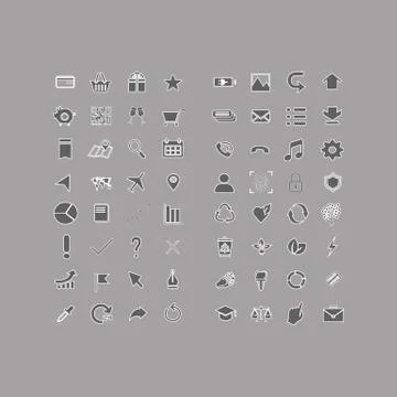 Multimedia simple icons set Stock Illustration