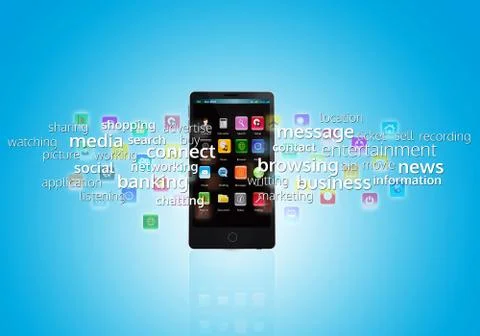 Multimedia smart phone Stock Illustration