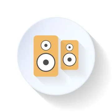 Multimedia speaker flat icon Stock Illustration