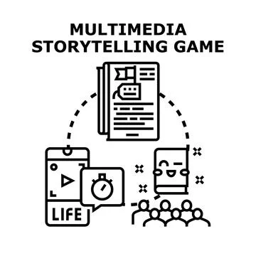 Multimedia storytelling game developing interactive experiences 스톡 일러스트