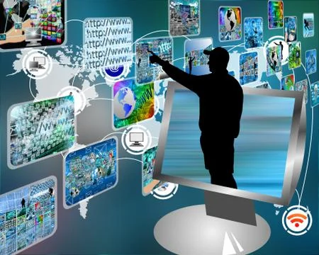 Multimedia stream Illustrazione stock