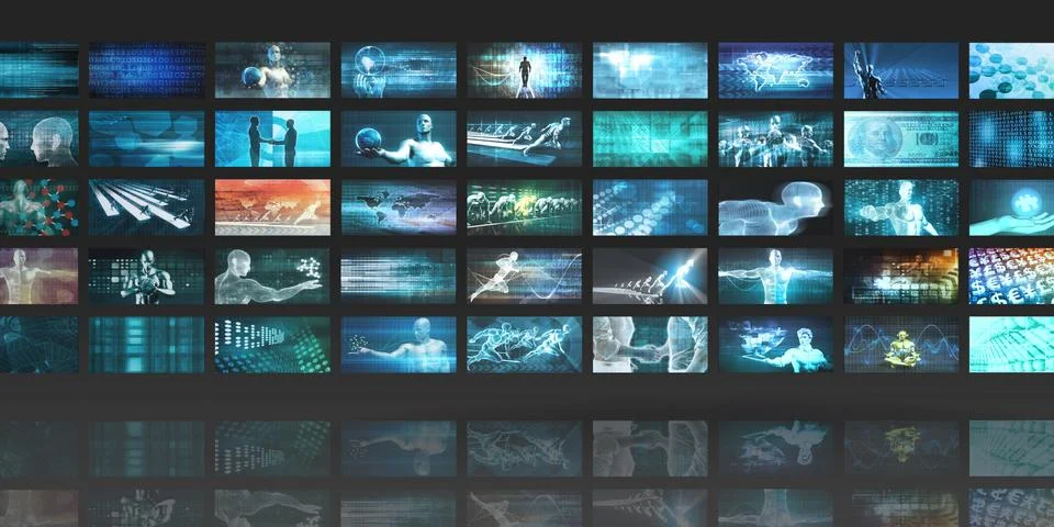Multimedia Technology Concept 스톡 일러스트