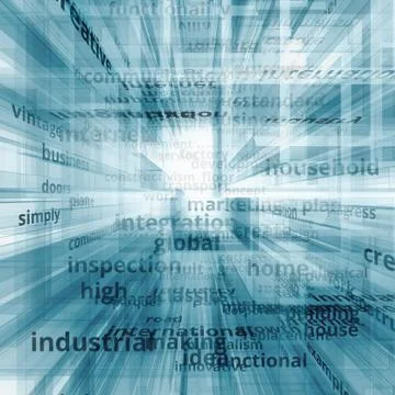 Multimedia text concept 3d rendering Stock Illustration