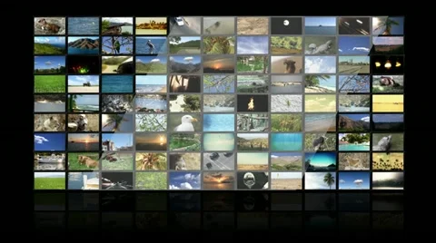 Multimedia TV Wall 01 Stock Footage 12673790