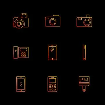 Multimedia , user interface , camera , technology , eps icons set vector Stockillustratie