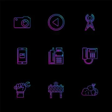 Multimedia , user interface , camera , technology , eps icons set vector イラスト素材