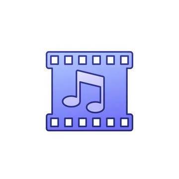 Multimedia vector icon with outline Stock Illustration