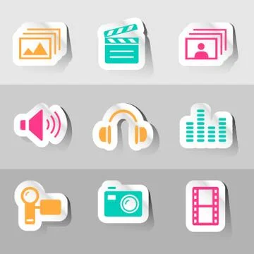 Multimedia Vectors Set Stock-Illustration
