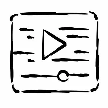 Multimedia video player icon, vector illustration abstrak Illustrazione stock