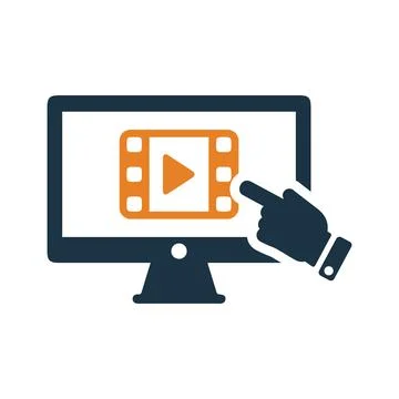 Multimedia, video, tutorial icon. Simple color vector. Illustrazione stock