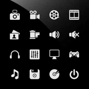 Multimedia Web Icons Stock-Illustration
