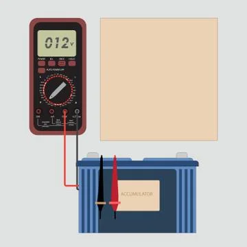 Multimeter for Battery Stock Illustration
