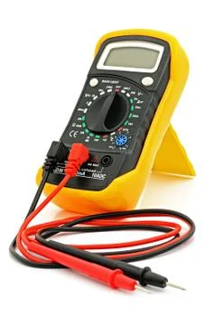 Multimeter with cables Stock Photos