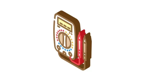 Multimeter car repair tool isometric icon animation Stock Footage 327280983