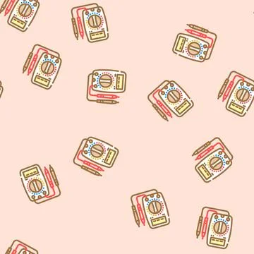 Multimeter car repair tool vector seamless pattern Stock Illustration