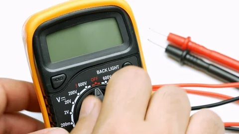 Multimeter, display, hand, electricity, electrical, equipment, measurement, i Stock Footage 127516732