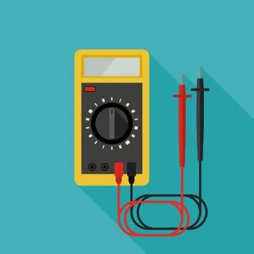 Multimeter flat icon Stock Illustration