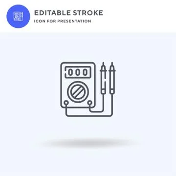 Multimeter icon vector, filled flat sign, solid pictogram isolated on white Stock Illustration