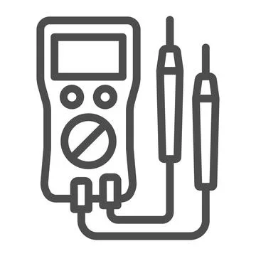 Multimeter line icon, electronics concept, VOM vector sign on white background Stock Illustration