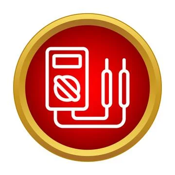 Multimeter measuring electric current device icon Stock Illustration