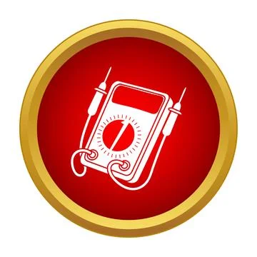 Multimeter measuring instrument icon for electrical engineering app Stock Illustration