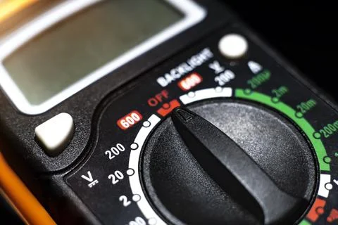 Multimeter panel close up macro photo. Stock Photos