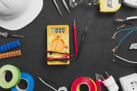 Multimeter placed tools . High quality and resolution beautiful photo concept Stock Photos