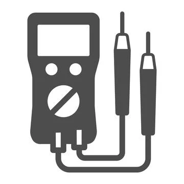 Multimeter solid icon, electronics concept, VOM vector sign on white background 스톡 일러스트