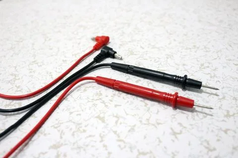 Multimeter test lead up close Stock Photos