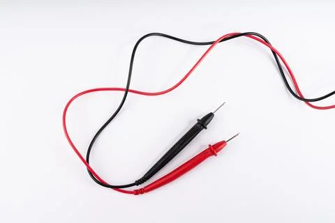 Multimeter Test Leads with Red and Black Probes for Electrical Testing Foto stock
