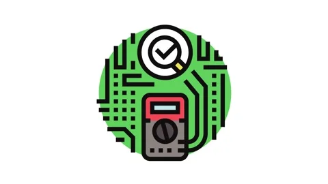 Multimeter testing electronics color icon animation Stock Footage 326106251