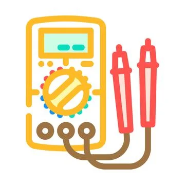 Multimeter testing electronics color icon vector illustration Stock Illustration
