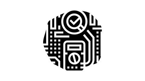 Multimeter testing electronics glyph icon animation Stock Footage 326153094