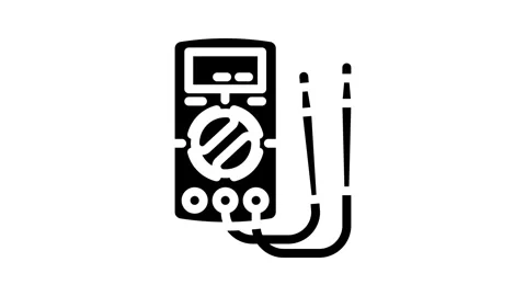 Multimeter testing electronics glyph icon animation Stock Footage 326743409
