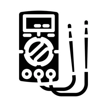 Multimeter testing electronics glyph icon vector illustration Stock Illustration
