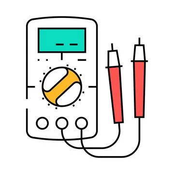Multimeter testing electronics icon color illustration Stock Illustration