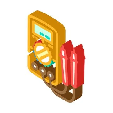 Multimeter testing electronics isometric icon vector illustration Stock Illustration