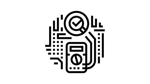 Multimeter testing electronics line icon animation Stock Footage 326132242