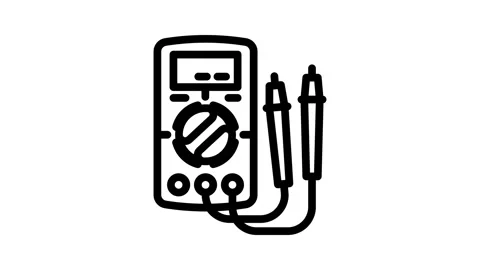 Multimeter testing electronics line icon animation Stock Footage 326760842