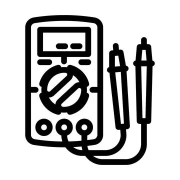 Multimeter testing electronics line icon vector illustration Stock Illustration