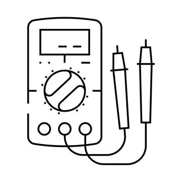 Multimeter testing electronics line icon vector illustration Stock Illustration