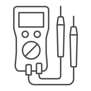 Multimeter thin line icon, electronics concept, VOM vector sign on white Stockillustratie