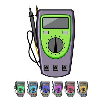 Multimeter tool measuring electric current voltage resistance Stock Illustration