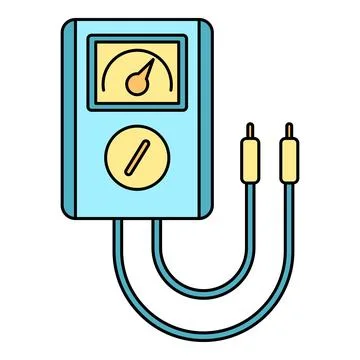 Multimeter tool measuring electronic circuit voltage and current Stock Illustration