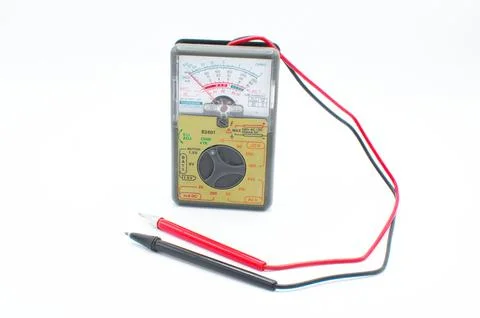 Multimeter Volt AC DC OHM Tester Meter Pocket Voltmeter with red positive a.. Stock Photos
