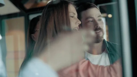 Multinational creative team brainstorming planning and generating business start Stock Footage 93790676